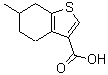 结构式 CAS# 438213-69-5, 6-甲基-4,5,6,7-四氢-1-苯并噻吩-3-羧酸