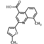 结构式 CAS# 438227-14-6, 8-甲基-2-(5-甲基-2-呋喃基)-4-喹啉羧酸
