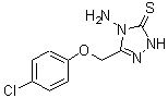 structure of CAS# 4413-43-8, 2,4-Dihydro-4-amino-5-((4-chlorophenoxy)methyl)-3H-1,2,4-triazole-3-thione