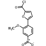 structure of CAS# 443123-41-9, 5-(2-Methoxy-4-Nitrophenyl)-2-Furoyl Chloride;5-(2-Methoxy-4-nitrophenyl)furan-2-carbonyl chloride;5-(2-Methoxy-4-Nitro-Phenyl)-Furan-2-Carbonyl Chloride;MFCD02257982