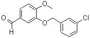 结构式 CAS# 447428-98-0, 3-[(3-氯苄基)氧基]-4-甲氧基苯甲醛