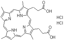 CAS 登录号:448-65-7, 次卟啉 IX 二盐酸盐
