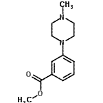 结构式 CAS# 474334-89-9, 甲基3-(4-甲基-1-哌嗪基)苯甲酸酯