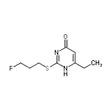 structure of CAS# 478064-58-3, 6-Ethyl-2-[(3-Fluoropropyl)Sulfanyl]-4-Pyrimidinol;6-ethyl-2-((3-fluoropropyl)thio)pyrimidin-4(1H)-one;6-ethyl-2-[(3-fluoropropyl)sulfanyl]-4(3H)-pyrimidinone;MFCD02187337