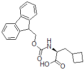 结构式 CAS# 478183-62-9, (alphaS)-alpha-[[(9H-芴-9-基甲氧基)羰基]氨基]-环丁烷丙酸