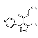 structure of CAS# 479077-33-3, Ethyl 5-Methyl-3-(4-Pyridinyl)-1,2-Oxazole-4-Carboxylate;4-isoxazo<wbr>lecarboxy<wbr>lic acid,<wbr> 5-methyl<wbr>-3-(4-pyr<wbr>idinyl), <wbr>ethyl est<wbr>er;ethyl 5-methyl-3-(pyridin-4-yl)isoxazole-4-carboxylate;ethyl 5-methyl-3-pyridin-4-ylisoxazole-4-carboxylate
