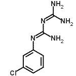 structure of CAS# 48144-44-1, 1-(3-Chlorophenyl)-3-(Diaminomethylene)Guanidine;(3,3-diamino-1-imino-2-azaprop-2-enyl)(3-chlorophenyl)amine;1 (3 chlorophenyl)biguanide;1-(3-chlorophenyl)-3-(diaminomethylidene)guanidine