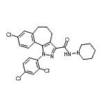 structure of CAS# 494844-07-4, 8-Chloro-1-(2,4-Dichlorophenyl)-N-(1-Piperidinyl)-1,4,5,6-Tetrahydrobenzo[6,7]Cyclohepta[1,2-c]Pyrazole-3-Carboxamide;