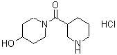 结构式 CAS# 496057-57-9, (4-羟基-1-哌啶基)-(3-哌啶基)甲酮盐酸盐