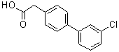 structure of CAS# 5001-94-5, (3'-Chloro-Biphenyl-4-Yl)-Acetic Acid;(3'-CHLORO-BIPHENYL-4-YL)-ACETIC ACID;[4-(3-Chlorophenyl)Phenyl]Acetic Acid;4-BIPHENYL-3'-CHLORO-ACETIC ACID