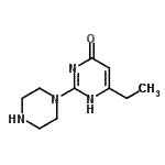structure of CAS# 502133-37-1, 6-Ethyl-2-(1-Piperazinyl)-4(1H)-Pyrimidinone;6-ethyl-2-(piperazin-1-yl)pyrimidin-4(1H)-one;6-Ethyl-2-piperazin-1-yl-pyrimidin-4-ol