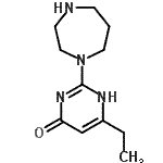 structure of CAS# 502133-51-9, 2-(1,4-Diazepan-1-Yl)-6-Ethyl-4(1H)-Pyrimidinone;2-(1,4-diazepan-1-yl)-6-ethylpyrimidin-4(1H)-one;2-[1,4]Diazepan-1-yl-6-ethyl-pyrimidin-4-ol