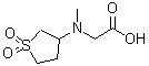 结构式 CAS# 51070-58-7, N-(1,1-二氧代四氢-3-噻吩基)-N-甲基甘氨酸