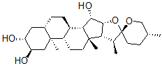 CAS#: 511-34-2， (25R)-5alpha-Spirostane-2alpha,3beta,15beta-Triol