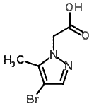 结构式 CAS# 512809-63-1, (4-溴-5-甲基-1H-吡唑-1-基)乙酸