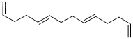 structure of CAS# 51487-38-8, 1,5,9,13-Tetradecatetraene;1,5,9,13-Tetradecatetraene,95%;1,5,9,13-TETRADECATETRAENE