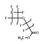 structure of CAS# 51502-43-3, Methyl 2,2,3,3-Tetrafluoro-3-[(1,1,1,2,3,3,3-Heptafluoro-2-Propanyl)Oxy]Propanoate;Methyl 3-(heptafluoroisopropoxy)tetrafluoropropionate;Methyl perfluoro-5-methyl-4-oxahexanoate 97+%;methyl-3-(heptafluoroisopropoxy)tetrafluoropropionate