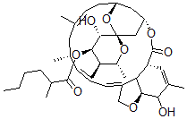 CAS#: 51798-80-2， (6R,22R,23S,25R)-5-O-Demethyl-28-Deoxy-6,28-Epoxy-22-Hydroxy-25-Methyl-23-[(2-Methyl-1-Oxohexyl)Oxy]Milbemycin B