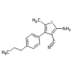 structure of CAS# 519016-79-6, 2-Amino-5-Methyl-4-(4-Propylphenyl)-3-Thiophenecarbonitrile;2-amino-5-methyl-4-(4-propylphenyl)-3-thiophenecarbonitrile;2-Amino-5-methyl-4-(4-propylphenyl)thiophene-3-carbonitrile;AK-968/40776803