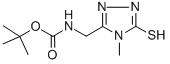 structure of CAS# 519056-65-6, Tert-Butyl N-[(5-Mercapto-4-Methyl-4H-1,2,4-Triazol-3-Yl)Methyl]Carbamate;TERT-BUTYL N-[(5-MERCAPTO-4-METHYL-4H-1,2,4-TRIAZOL-3-YL)METHYL]CARBAMATE;Tert-Butyl [(4-Methyl-5-Sulphonyl-4H-1,2,4-Triazol-3-Yl)Methyl]Carbamate;5-(N-TERT-BUTOXYCARBONYLAMINOMETHYL)-4-METHYL-1,2,4-TRIAZOLE-3-THIOL