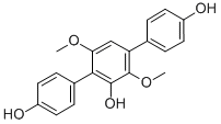 structure of CAS# 52452-60-5, 3',6'-Dimethoxy-[1,1':4',1''-Terphenyl]-2',4,4''-Triol;2,5-Bis(4-Hydroxyphenyl)-3,6-Dimethoxy-Phenol;(1,1':4',1''-Terphenyl)-2',4,4''-Triol, 3',6'-Dimethoxy- (9Ci);Nsc 299114