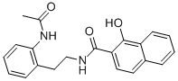 structure of CAS# 5254-41-1, N-(2-Acetamidophenethyl)-1-Hydroxy-2-Naphthamide;N-[2-(2-Acetamidophenyl)Ethyl]-1-Hydroxy-Naphthalene-2-Carboxamide;N-[2-(2-Acetamidophenyl)Ethyl]-1-Hydroxy-2-Naphthalenecarboxamide;N-[2-(2-Acetamidophenyl)Ethyl]-1-Hydroxy-2-Naphthamide