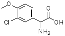 结构式 CAS# 53091-63-7, 氨基(3-氯-4-甲氧基苯基)乙酸