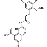 CAS#: 531533-76-3， 3,5-Dichloro-2-({[3-(3,5-Dibromo-2-Methoxyphenyl)Acryloyl]Carbamothioyl}Amino)Benzoic Acid