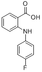 structure of CAS# 54-60-4, N-(4-Fluorophenyl)Anthranilic Acid;N-(4-Fluorophenyl)Anthranilsaeure [German];N-(4-Fluorophenyl)Anthranilic Acid;Acide N-(4-Fluorophenyl)Anthranilique [French]