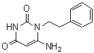 structure of CAS# 54052-76-5, 6-Amino-1-(2-Phenylethyl)-2,4(1H,3H)-Pyrimidinedione;2,4(1H,3H)-pyrimidinedione, 6-amino-1-(2-phenylethyl);6-amino-1-(2-phenylethyl)-1,3-dihydropyrimidine-2,4-dione;6-amino-1-(2-phenylethyl)-2,4(1H,3H)-pyrimidinedione