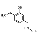 结构式 CAS# 54542-57-3, 2-甲氧基-5-[(甲基氨基)甲基]苯酚