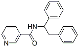 structure of CAS# 553-06-0, N-(1,2-Diphenylethyl)Nicotinamide;N-[1,2-Di(Phenyl)Ethyl]-3-Pyridinecarboxamide;N-[1,2-Di(Phenyl)Ethyl]Nicotinamide