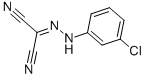 structure of CAS# 555-60-2, (3-Chlorophenyl)hydrazonomalononitrile;2-[(3-Chlorophenyl)Hydrazono]Propanedinitrile;2-[(3-Chlorophenyl)Hydrazono]Malononitrile;Mesoxalonitrile, (M-Chlorophenyl)Hydrazone