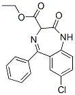 structure of CAS# 5606-55-3, Ethyl 7-Chloro-2,3-Dihydro-2-Oxo-5-Phenyl-1H-1,4-Benzodiazepine-3-Carboxylate;7-Chloro-2-Oxo-5-Phenyl-1,3-Dihydro-1,4-Benzodiazepine-3-Carboxylic Acid Ethyl Ester;7-Chloro-2-Keto-5-Phenyl-1,3-Dihydro-1,4-Benzodiazepine-3-Carboxylic Acid Ethyl Ester;Ethyl Clorazepate