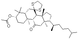 CAS#: 56259-20-2， [(3'S,5'R,8'R,9'S,10'S,13'R,14'S,17'R)-4',4',10',13',14'-pentamethyl-17'-[(2R)-6-Methylheptan-2-yl]-11'-oxo-spiro[1,3-dithiolane-2,7'-2,3,5,6,8,9,12,15,16,17-decahydro-1H-cyclopenta[a]phenanthrene]-3'-yl] ethanoate
