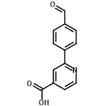 structure of CAS# 566198-32-1, 2-(4-Formylphenyl)Isonicotinic Acid;2-(4-Formylphenyl)isonicotinic acid;2-(4-Formylphenyl)-isonicotinic acid;MFCD09152738