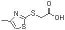 structure of CAS# 5685-17-6, [(4-Methyl-1,3-Thiazol-2-Yl)Sulfanyl]Acetic Acid;(4-Methyl-thiazol-2-ylsulfanyl)-acetic acid;2-(4-methyl-1,3-thiazol-2-ylthio)acetic acid;BAS 16289699