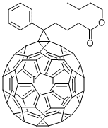 structure of CAS# 571177-66-7, 3'-Phenyl-3'H-Cyclopropa[1,9][5,6]fullerene-C60-Ih-3'-butanoic acid butyl ester;[6,6]-Phenyl-C61 Butyric Acid Butyl Ester,1-(3-Butoxycarbonylpropyl)-1-Phenyl-[6.6]C61, PCBB, [60]PCB-C4;1-(3-Butoxycarbonylpropyl)-1-Phenyl-[6.6]C61,  [60]PCB-C4,  PCBB;1-(3-Butoxycarbonylpropyl)-1-Phenyl-[6.6]C61