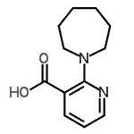 structure of CAS# 571913-22-9, 2-(1-Azepanyl)Nicotinic Acid;2-(1-Azepanyl)nicotinic acid;2-(azepan-1-yl)nicotinic acid;2-AZEPAN-1-YL-NICOTINICACID