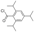structure of CAS# 57199-00-5, 2,4,6-Triisopropylbenzoyl Chloride;2,4,6-Triisopropylbenzoyl Chloride;Inchi=1/C16h23clo/C1-9(2)12-7-13(10(3)4)15(16(17)18)14(8-12)11(5)6/H7-11H,1-6H;Benzoyl Chloride, 2,4,6-Tris(1-Methylethyl)-