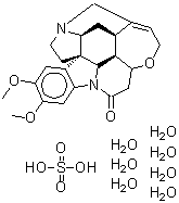 结构式 CAS# 5787-00-8, 番木鳖碱硫酸盐七水合物
