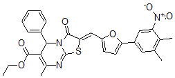 CAS#: 5818-99-5， (2Z)-2-[[5-(3,4-Dimethyl-5-nitrophenyl)-2-furyl]methylene]-7-methyl-3-oxo-5-phenyl-5H-thiazolo[3,2-a]pyrimidine-6-carboxylic acid ethyl ester
