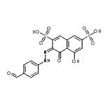 CAS#: 5850-58-8， (3E)-3-[(4-Formylphenyl)Hydrazono]-5-Hydroxy-4-Oxo-3,4-Dihydro-2,7-Naphthalenedisulfonic Acid