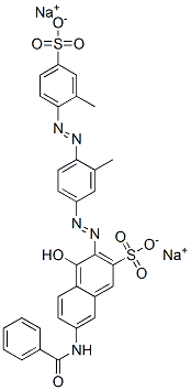 CAS#: 5873-26-7， Disodium 7-(Benzoylamino)-4-Hydroxy-3-[[3-Methyl-4-[(2-Methyl-4-Sulphonatophenyl)Azo]Phenyl]Azo]Naphthalene-2-Sulphonate
