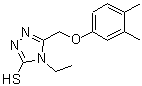 structure of CAS# 588673-94-3, 5-[(3,4-Dimethylphenoxy)Methyl]-4-Ethyl-4H-1,2,4-Triazole-3-Thiol;5-(3,4-Di<wbr>methyl-ph<wbr>enoxymeth<wbr>yl)-4-eth<wbr>yl-4H-[1,<wbr>2,4]triaz<wbr>ole-3-thi<wbr>ol;5-[(3,4-d<wbr>imethylph<wbr>enoxy)met<wbr>hyl]-4-et<wbr>hyl-1,2,4<wbr>-triazole<wbr>-3-thiol;5-[(3,4-D<wbr>imethylph<wbr>enoxy)met<wbr>hyl]-4-et<wbr>hyl-4H-1,<wbr>2,4-triaz<wbr>ole-3-thi<wbr>ol