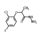 structure of CAS# 588677-35-4, 2-(2-Chloro-4-Fluorophenoxy)Propanehydrazide;2-(2-chloro-4-fluorophenoxy)propanehydrazide;2-(2-Chloro-4-fluorophenoxy)propanohydrazide;MFCD03423135