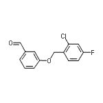 structure of CAS# 588681-49-6, 3-[(2-Chloro-4-Fluorobenzyl)Oxy]Benzaldehyde;3-[(2-Chloro-4-fluorobenzyl)oxy]benzaldehyde;3-[(2-chloro-4-fluorophenyl)methoxy]benzaldehyde;MFCD03422453