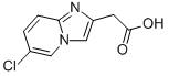structure of CAS# 59128-13-1, (6-Chloro-Imidazo[1,2-a]Pyridin-2-Yl)-Acetic Acid;2-(6-Chloro-2-Imidazo[1,2-A]Pyridinyl)Acetic Acid;2-(6-Chloroimidazo[1,2-A]Pyridin-2-Yl)Ethanoic Acid;7X-0811
