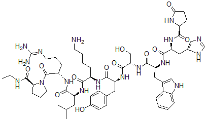 CAS#: 59131-98-5， Lysyl(6)-N-Ethylprolinamide(9)-Des-Glycinamide(10)-Lhrh