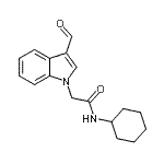 结构式 CAS# 592546-44-6, N-环己基-2-(3-甲酰基-1H-吲哚-1-基)乙酰胺